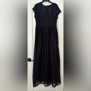 Zara Navy Lace Maxi Dress